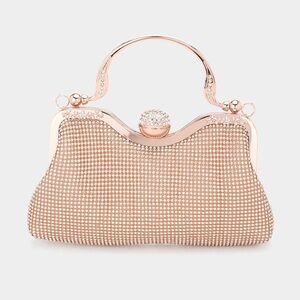 Rose Gold New Gorgeous Evening Clutch With Strap